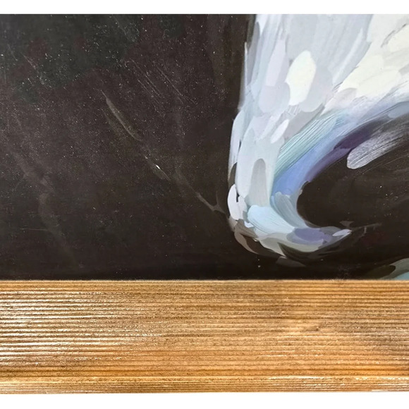 Rustic Farmhouse Cow Tray Distressed Wood Frame Jute Handle Turquoise Ba… - Picture 2 of 6